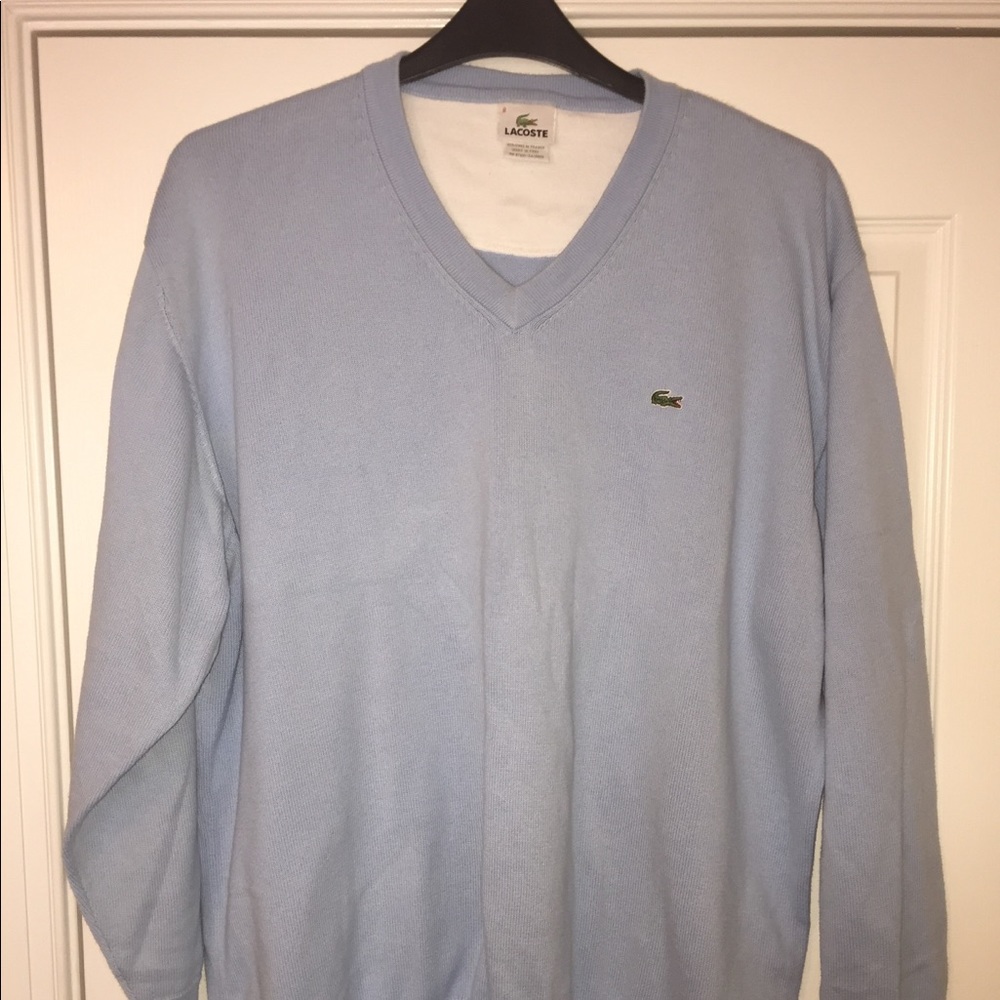 Power Blue Lacoste V-neck Sweater